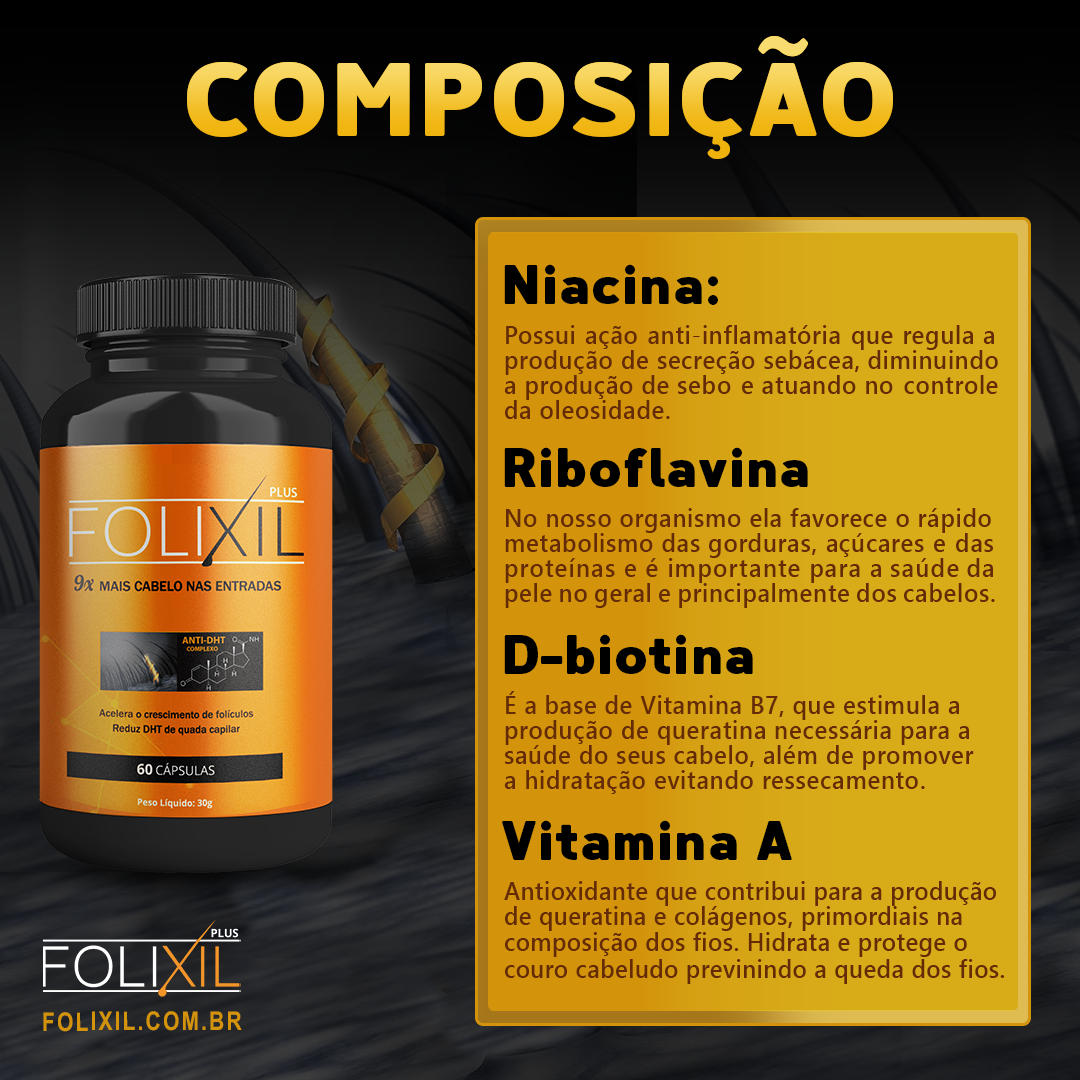 Folixil Solução Capilar A Cura Da Calvice e Regeneração Dos Fios