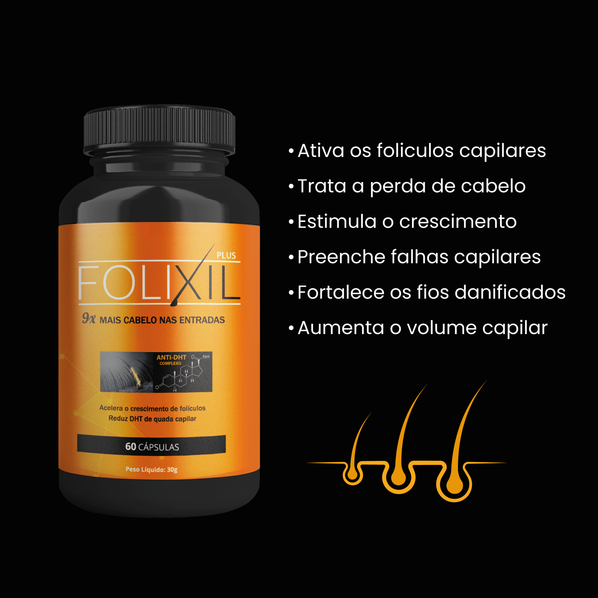 Folixil Solução Capilar A Cura Da Calvice e Regeneração Dos Fios